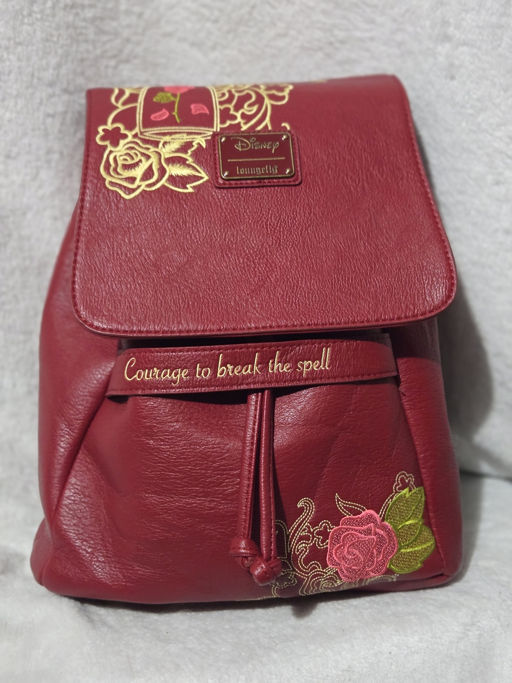 Loungefly Red Floral Embroidered Mini Backpack